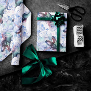 Dinocorn Clouds   Mystical Unicorn Horned Dinosaur Cadeaupapier