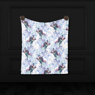 Dinocorn Clouds Mystical Unicorn Horned Dinosaur Fleece Deken