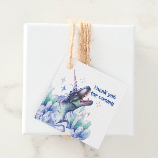 Dinocorn Crystal | Unicorn Dinosaur Mystical Party Bedankjes Labels (In situ)