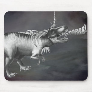 Dinocorn Roar Zilvermonochrome minimale woorden Muismat