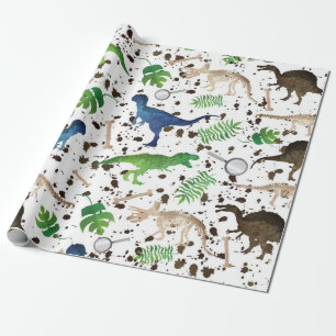 Dinojacht! Dinosauriërs op Safari Jongens Kinderen Cadeaupapier