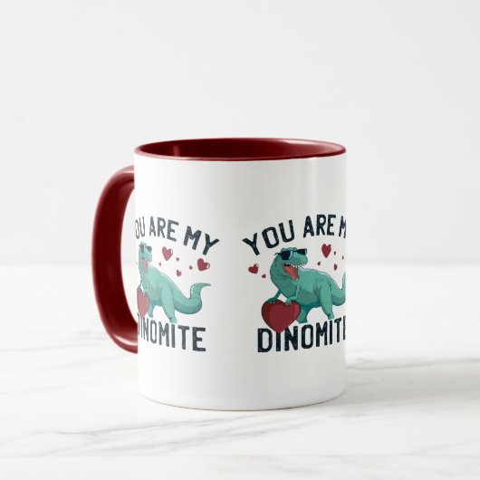 Dinomiet Valentijn Humor T-Rex Mok (Voorkant links)