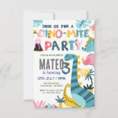 Dinomite 3ème anniversaire fêté invitation (Devant)