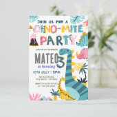 Dinomite 3ème anniversaire fêté invitation (Debout devant)