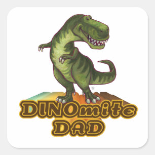 Dinomite Dad Vierkante Sticker