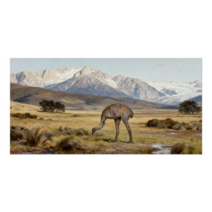 Dinornis robustus – Reuzenmoa van het Zuidereiland Perfect Poster