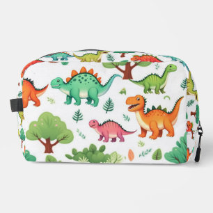 Dino's en bomen patroon wit toilettasje