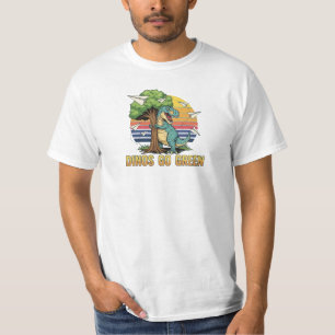 Dinos gaan groen – Retro Eco Dinosaur Design T-shirt