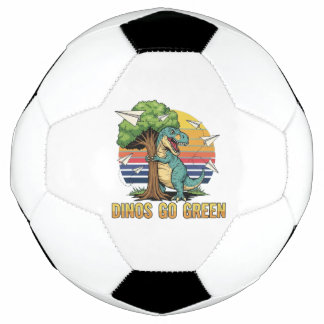 Dinos gaan groen – Retro Eco Dinosaur Design Voetbal