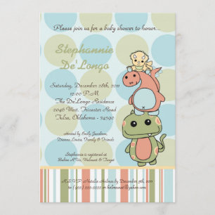 Dinos Play Dinosaurs T Rex Baby shower Invitation Kaart
