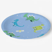 Dinos Space Dinosaur kinder Pattern Gift Cute Summ Papieren Bordje (Gekanteld)