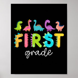 Dino's van de eerste klas gaan naar school leraar  poster