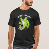 Dinosault Grappige Dinosaurus Pun Donker BG T-shirt (Voorkant)