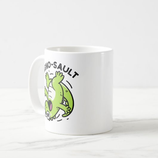 Dinosault Grappige Dinosaurus Pun Koffiemok (Voorkant links)