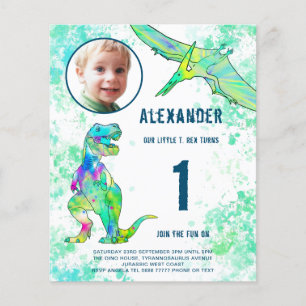 Dinosaur 1e Birthday Party Budget Flyer
