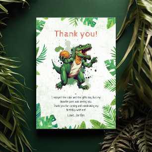Dinosaur 1e verjaardag bedankkaart