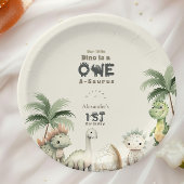 Dinosaur 1e verjaardag papieren bordje