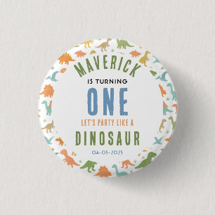 Dinosaur 1e verjaardagsfeestje Schattig prehisto Ronde Button 3,2 Cm