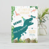 Dinosaur 1er anniversaire Invitation Oneasauras TR (Debout devant)