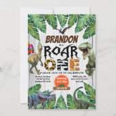 Dinosaur 1er anniversaire invitation Roar un juras (Devant)