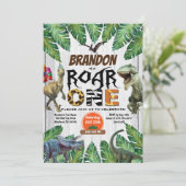 Dinosaur 1er anniversaire invitation Roar un juras (Debout devant)
