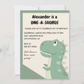 Dinosaur 1er anniversaire invitations 1 an vieux t (Devant)