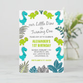 Dinosaur 1er anniversaire invitations jungle garço (Debout devant)