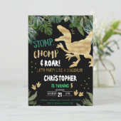 Dinosaur 1er anniversaire Invitations Roar Dino Pa (Debout devant)