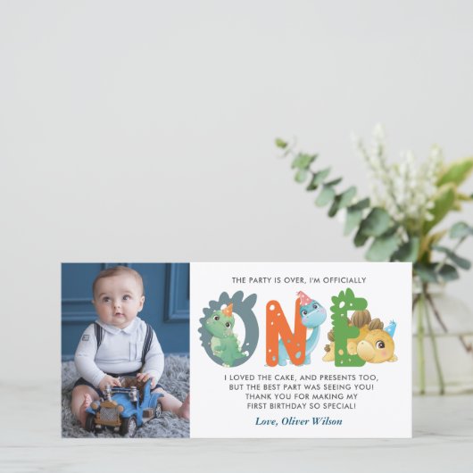 Dinosaur 1er anniversaire Merci (Debout devant)