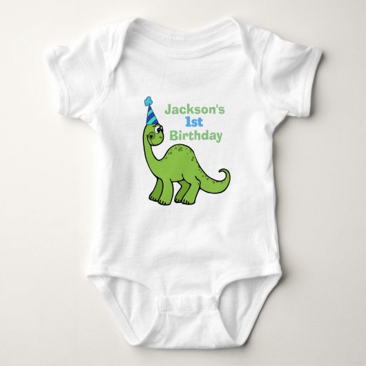 Dinosaur 1st Birthday Custom Romper (Voorkant)