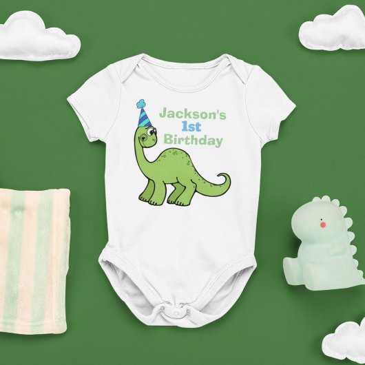 Dinosaur 1st Birthday Custom Romper