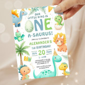Dinosaur 1st Birthday Cute Dino Party Invitation