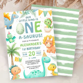 Dinosaur 1st Birthday Cute Dino Party Invitation