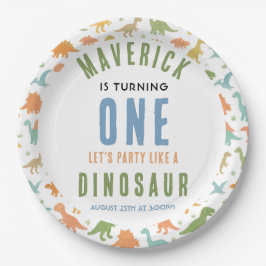 Dinosaur 1st Birthday Party | Cute Prehistoric  Papieren Bordje