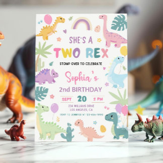 Dinosaur 2e Invitation anniversaire, ÉDITABLE Deux