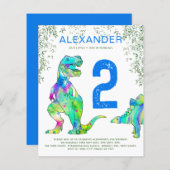 Dinosaur 2e verjaardag oerwoud blauw (Voorkant / Achterkant)