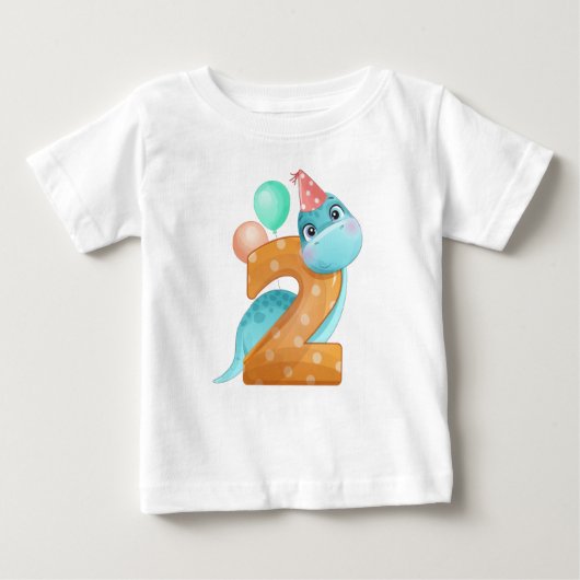 Dinosaur 2e verjaardag T-Shirt (Voorkant)