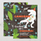 Dinosaur 3ème invitation anniversaire (Devant / Derrière)