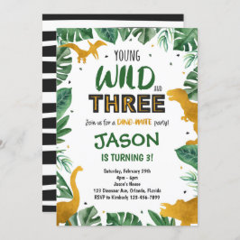 Dinosaur 3rd Birthday Invitation, Dinosaur Invites Kaart