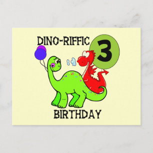 Dinosaur 3rd Birthday Tshirts en Gifts Briefkaart
