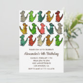 Dinosaur 4 anniversaires invitations enfants arc-e (Debout devant)