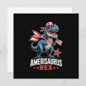 Dinosaur 4 juli Amerisaurus T Rex Funny Kaart (Voorkant / Achterkant)
