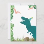 Dinosaur 4e anniversaire Invitation Dino Quatre TR (Dos)