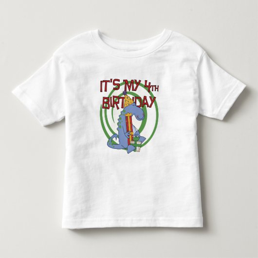 Dinosaur 4e anniversaire T-shirts et cadeaux (Devant)