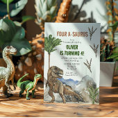 Dinosaur 4ème anniversaire invitation