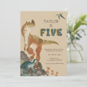 Dinosaur 5e anniversaire invitation (Debout devant)