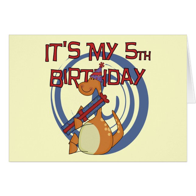 Dinosaur 5e Anniversaire Tshirts et cadeaux (Devant horizontal)