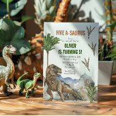 Dinosaur 5th Birthday Party uitnodiging