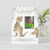 Dinosaur 6th Birthday Party Kaart (Staand voorkant)