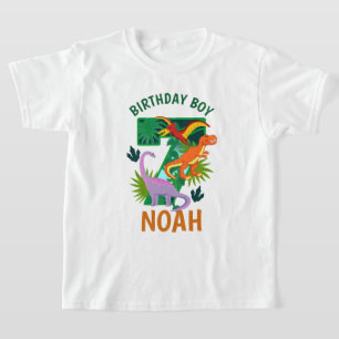 Dinosaur 7de verjaardag peuter-shirts t-shirt